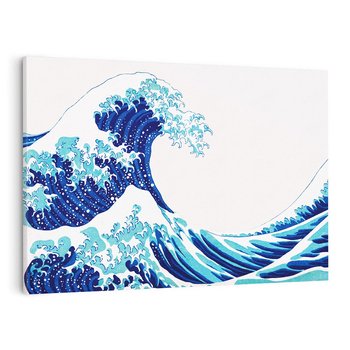 Obraz na płótnie 120x80 - Fala Japandi - wielka fala w Kaganawie, obraz Hokusai