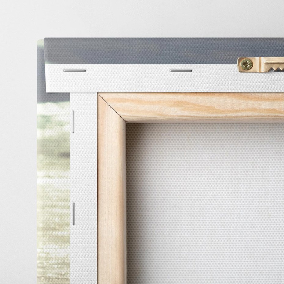 Obraz na płótnie 90x30 - Ślady stóp na plaży - plaża, ślady