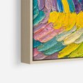 Obraz w ramie 50x70 - Egzotyczne Pióra - abstrakcyjne dzieło, farby olejne - rama drewno