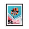 Plakat w ramie 40x50 - Kolorowe Balony Pod Niebem - kolorowe balony na tle niebieskiego nieba - rama czarna
