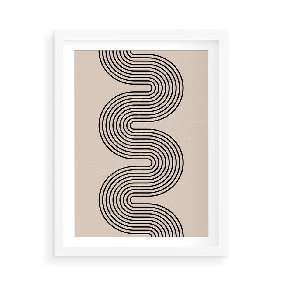 Plakat w ramie 50x70 - Bezgraniczne Odbicia - abstrakcyjne linie, geometria - rama biała