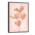 Obraz w ramie 70x100 - Przenikające Kształty - minimalistyczny plakat, pudrowe kwiaty - rama czarna