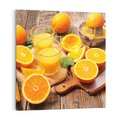 Obraz na płótnie 30x30 - Soczyste pomarańcze i soki - pomarańcze, soki