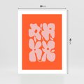 Plakat bez ramy 30x40 - Taniec Abstrakcji - kwiaty, energetyczne pomarańczowe tłó