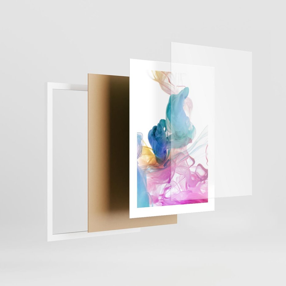 Plakat w ramie 30x40 - Abstrakcyjne Pastelowe Piękno - abstrakcja, pastelowe - rama biała