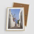Plakat w ramie 50x70 - Podróże w Czasie: Perspektywiczna Uliczka - uliczka, perspektywa - rama drewno