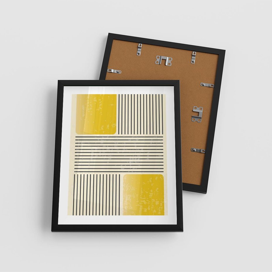 Plakat w ramie 40x50 - Geometria w Ruchu - geometria, proste linie - rama czarna