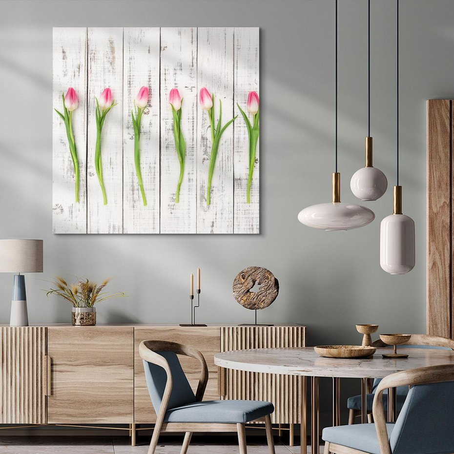 Obraz na płótnie 50x50 - Kwintesencja Piękna - kwiaty, tulipany