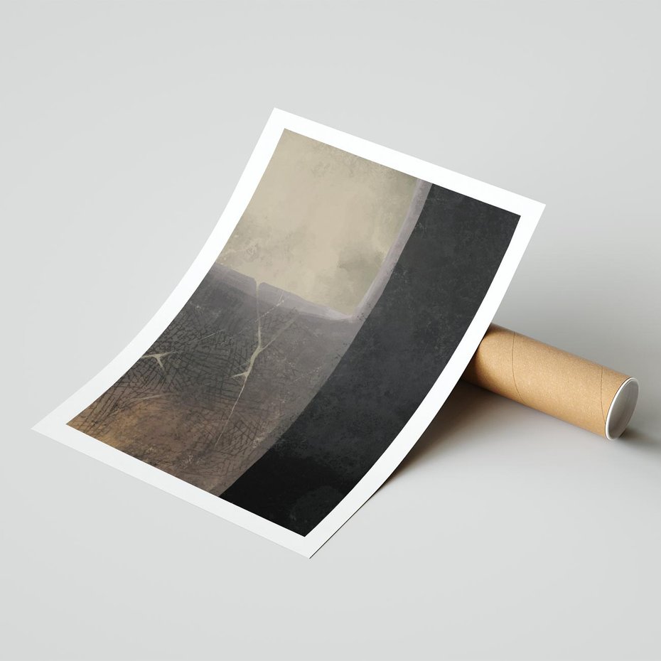 Plakat bez ramy 21x30 - Kształty Urywane - mroczny plakat, nowoczesne wnętrza