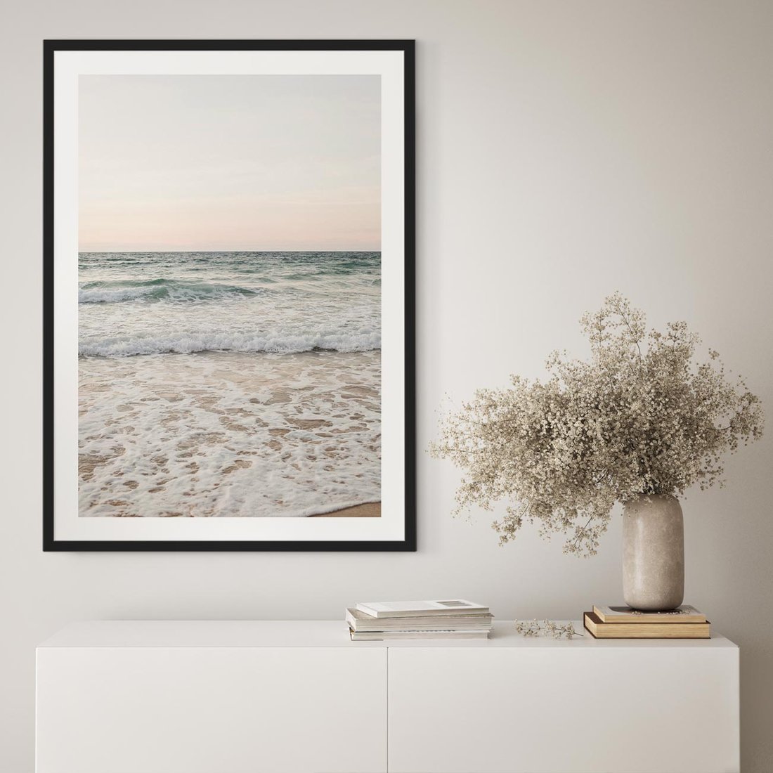 Plakat w ramie 50x70 - Krajobraz Morza i Fal - morze, fale - rama czarna