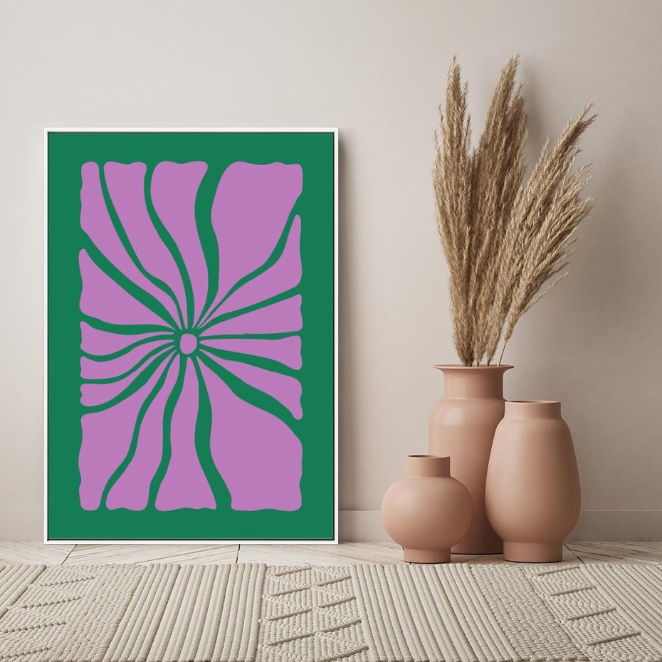 Obraz w ramie 50x70 - Bezczasowe Impresje - abstrakcyjny plakat, boho styl - rama biała