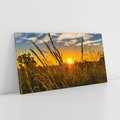 Obraz na płótnie 120x60 - "Zachód Słońca, Łąka - Magiczna Aura - zachód, słońca