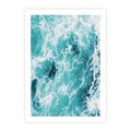 Plakat bez ramy 21x30 - Wzburzony Ocean: Widok Z Góry - wzburzony ocean, błękitna woda