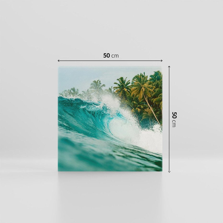 Obraz na płótnie 50x50 - Rajskie Wybrzeże - fotografia, duża fala