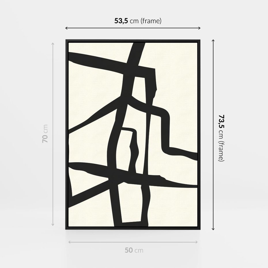 Obraz w ramie 50x70 - Impresje Wymiaru - linie, abstrakcja - rama czarna
