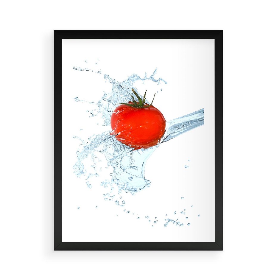 Plakat w ramie 50x70 - Apetyczna KuchniaNowoczesna Ekspresja - pomidor, jedzenie - rama czarna