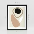 Plakat w ramie 40x50 - Beżowa Synergia - beżowa abstrakcyjna kompozycja, czarny akcent - rama czarna