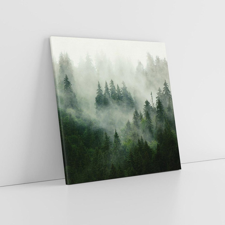 Obraz na płótnie 80x80 - Las Mgły - Las, we