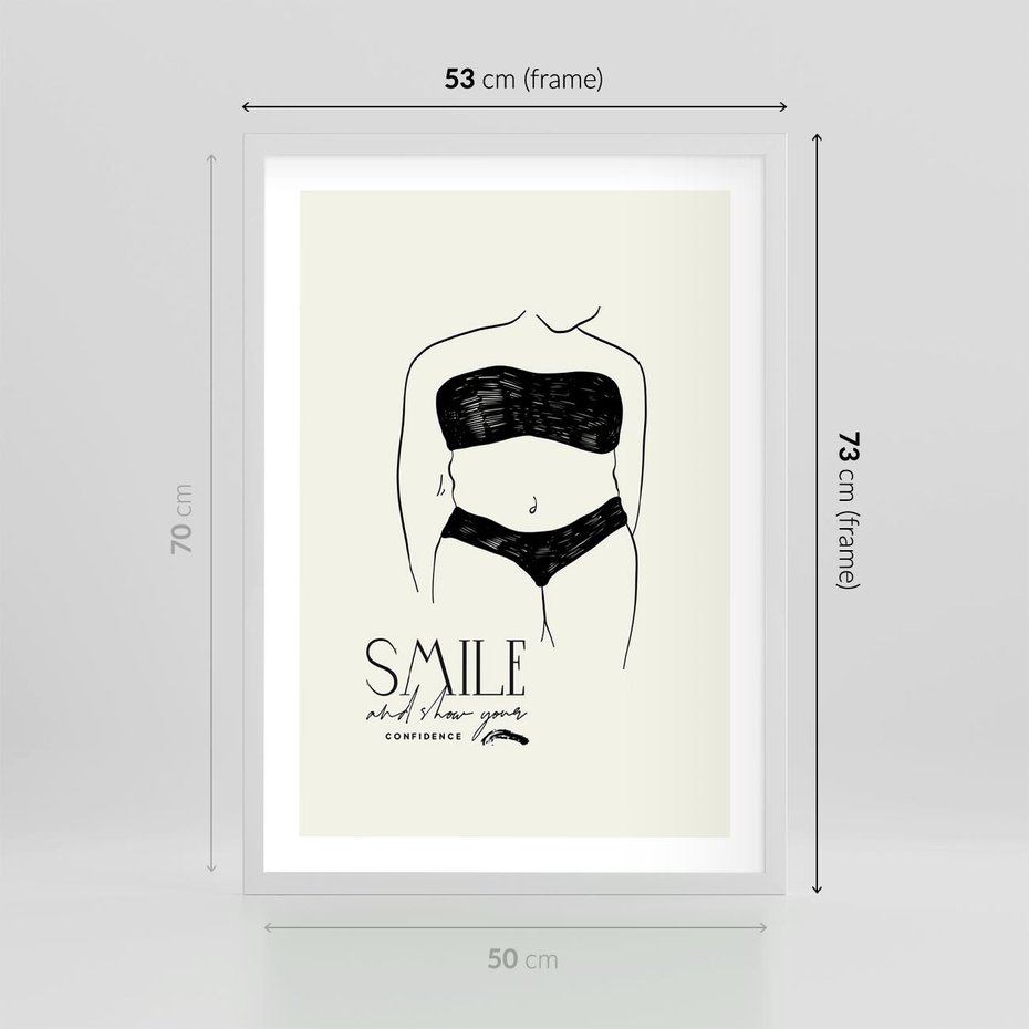 Plakat w ramie 50x70 - Opowieść Splątanych Energii - siła kobiecości, rysunek - rama biała