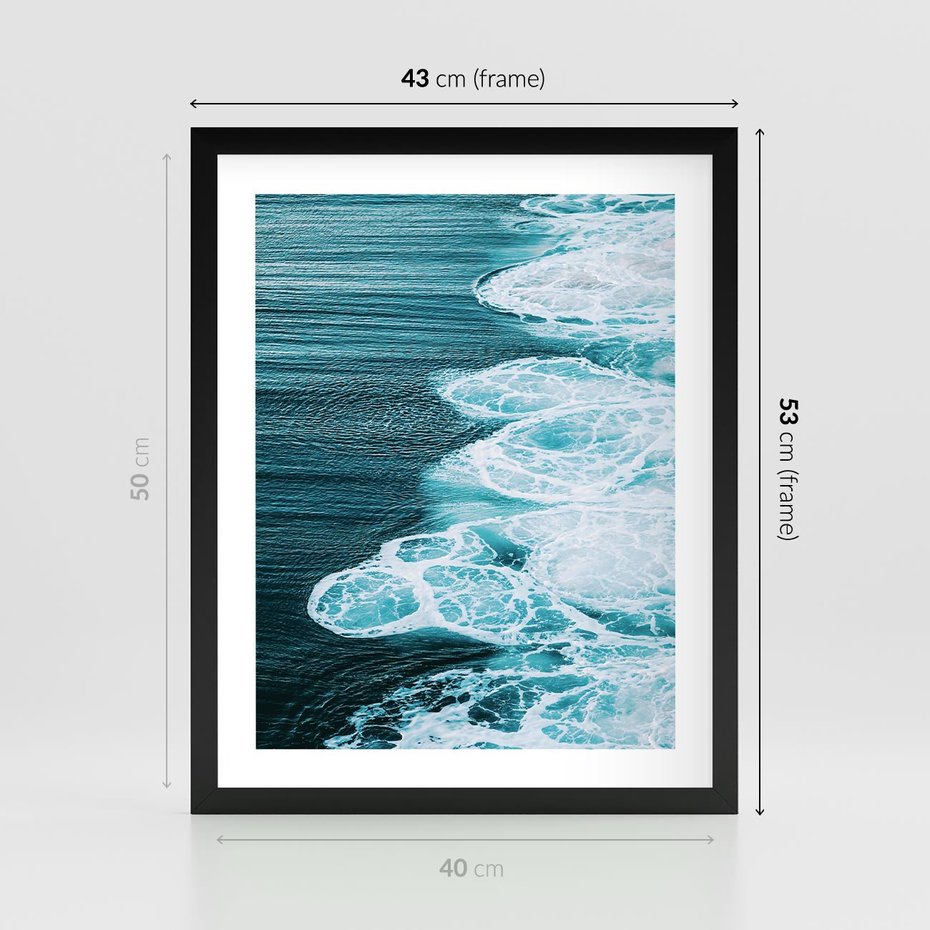 Plakat w ramie 40x50 - Morska potęga - morze, ocean - rama czarna
