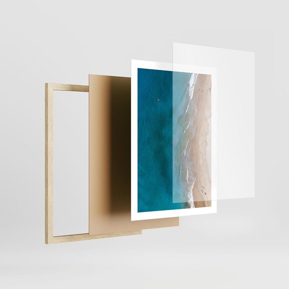 Plakat w ramie 50x70 - Spokój nad morzem - morze, plaża - rama drewno