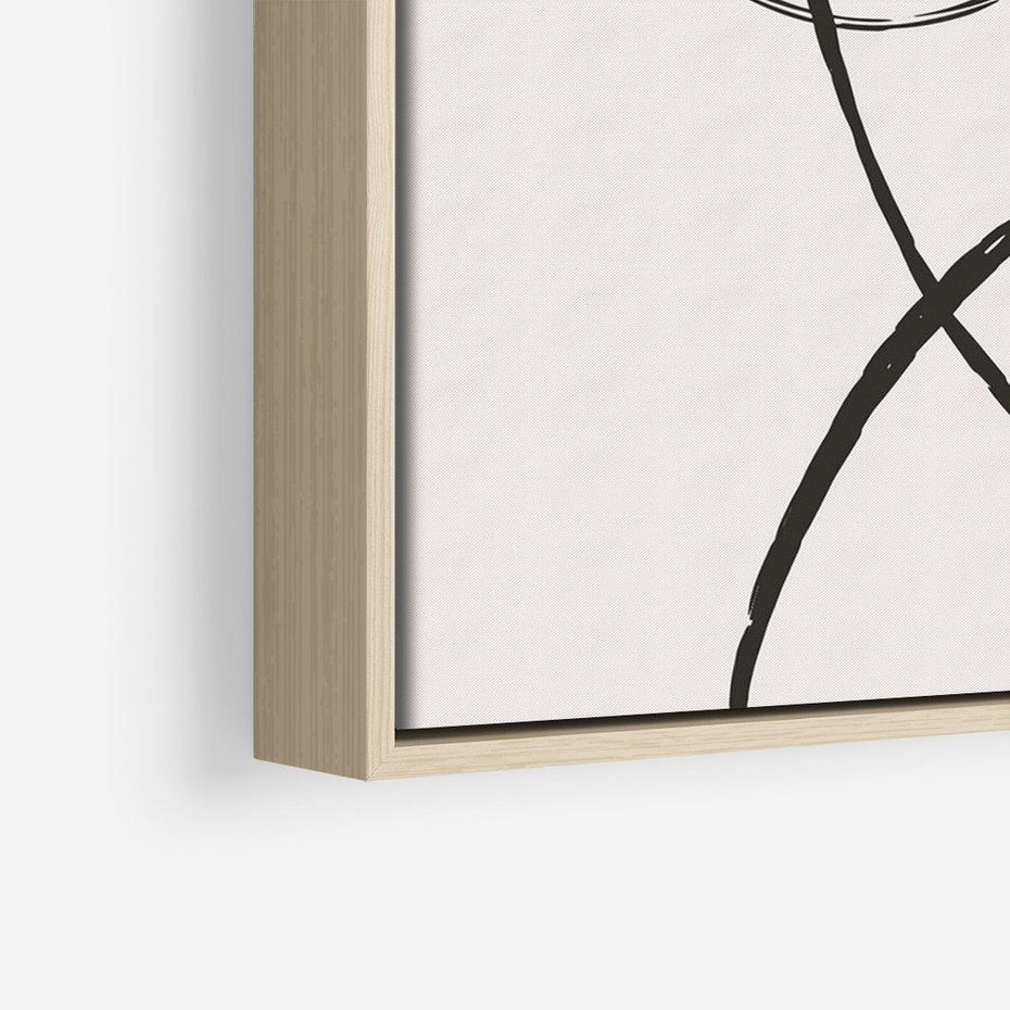 Obraz w ramie 80x120 - Zaklęte Linie - abstrakcyjne szkicowane linie, minimalizm - rama drewno