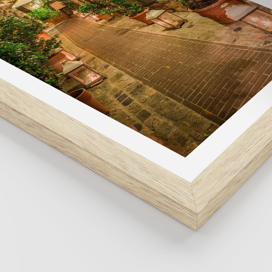 Plakat w ramie 50x70 - Perspektywa Uliczki Miejskiej - uliczka, perspektywa - rama drewno