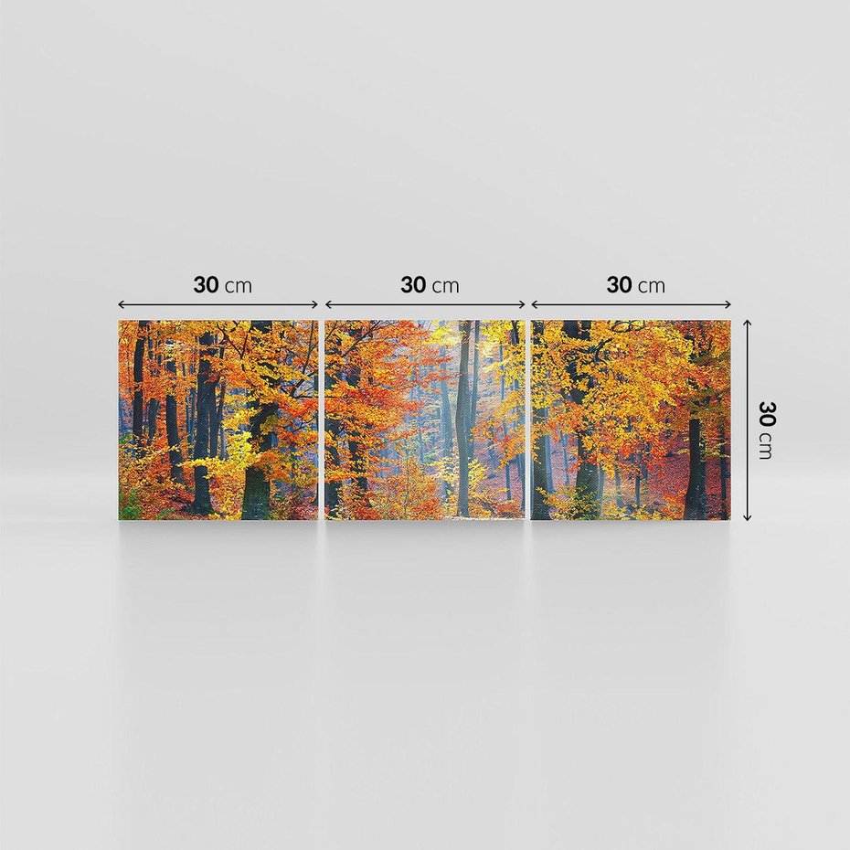 Obraz na płótnie 90x30 - Jesienny taniec lasu - jesień, las