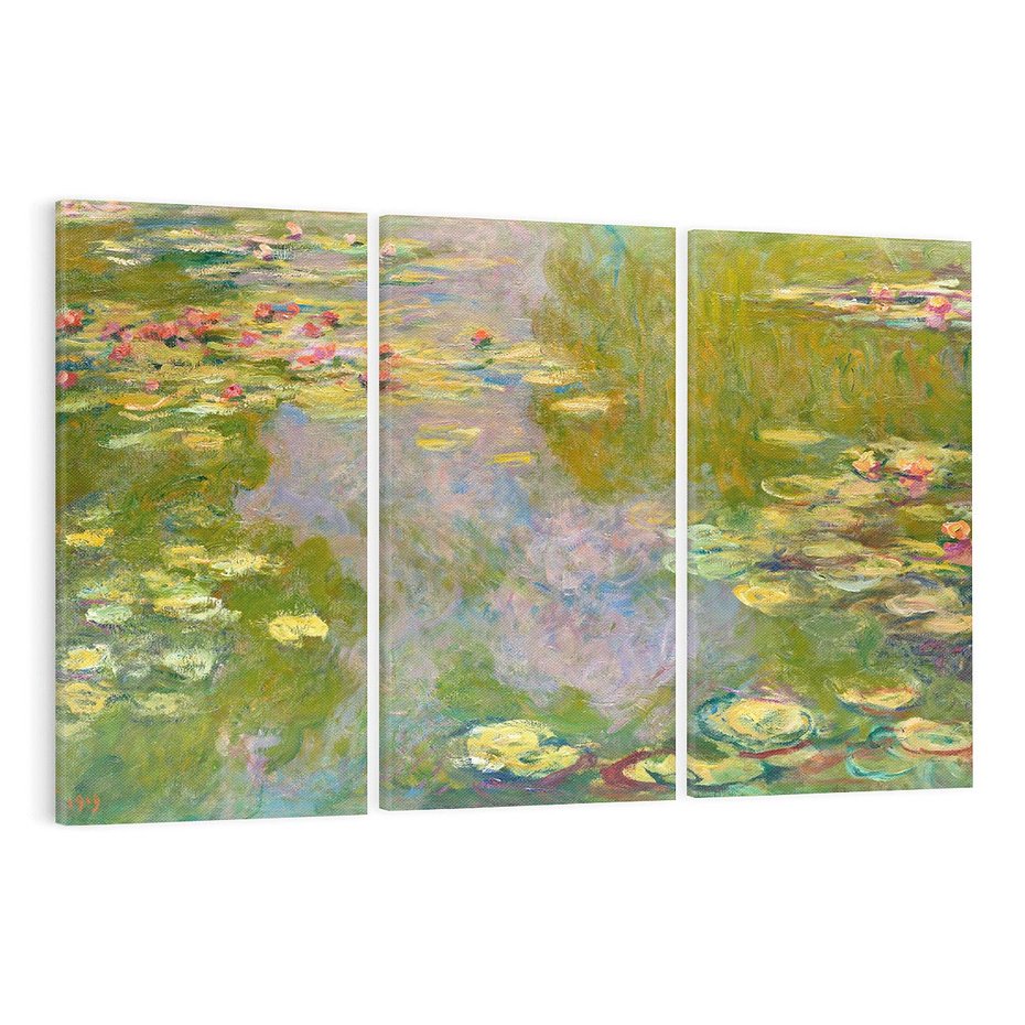 Obraz na płótnie 120x80 - "Lilie wodne" (1919), Claude Monet - Reprodukcja - reprodukcja, obraz na płótnie