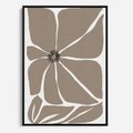 Obraz w ramie 70x100 - Złudne Zmysły - abstrakcyjny kwiat, beże i brązy - rama czarna