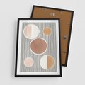 Plakat w ramie 50x70 - Rozplątane Granice - abstrakacyjna nowoczesna sztuka, koła okręgi - rama czarna