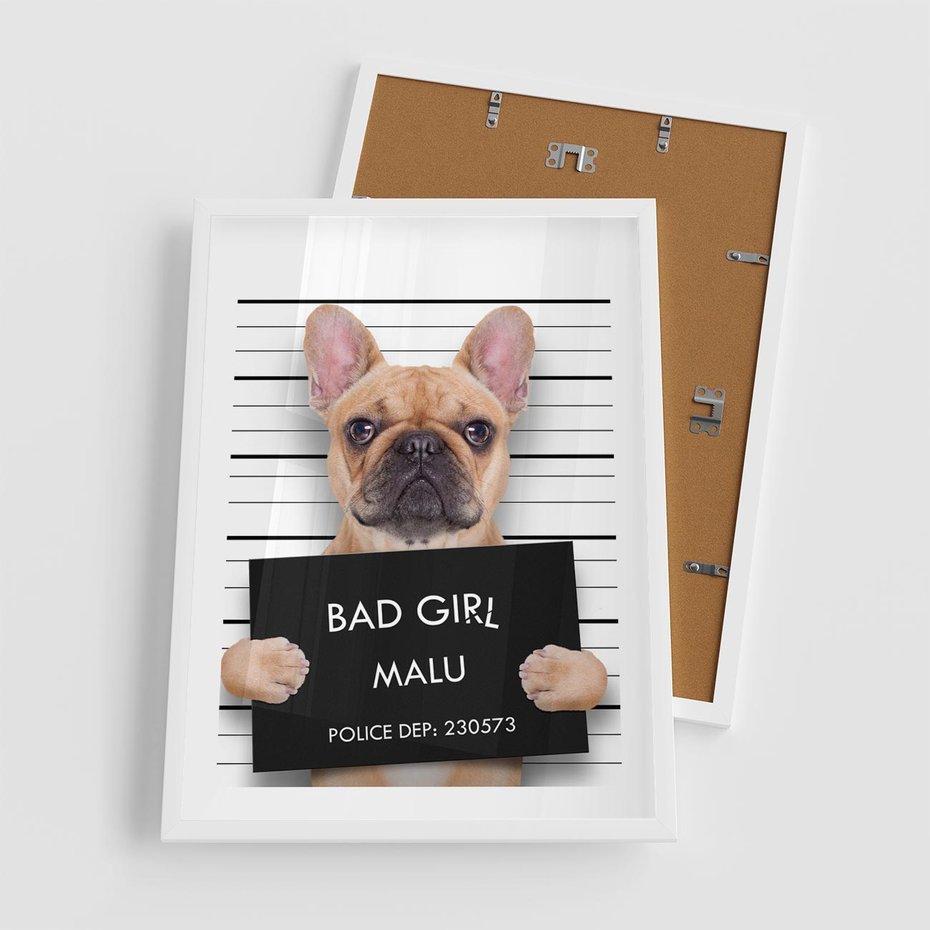 Plakat w ramie 50x70 - przyjaciel na zawsze - pies, piesek - rama biała