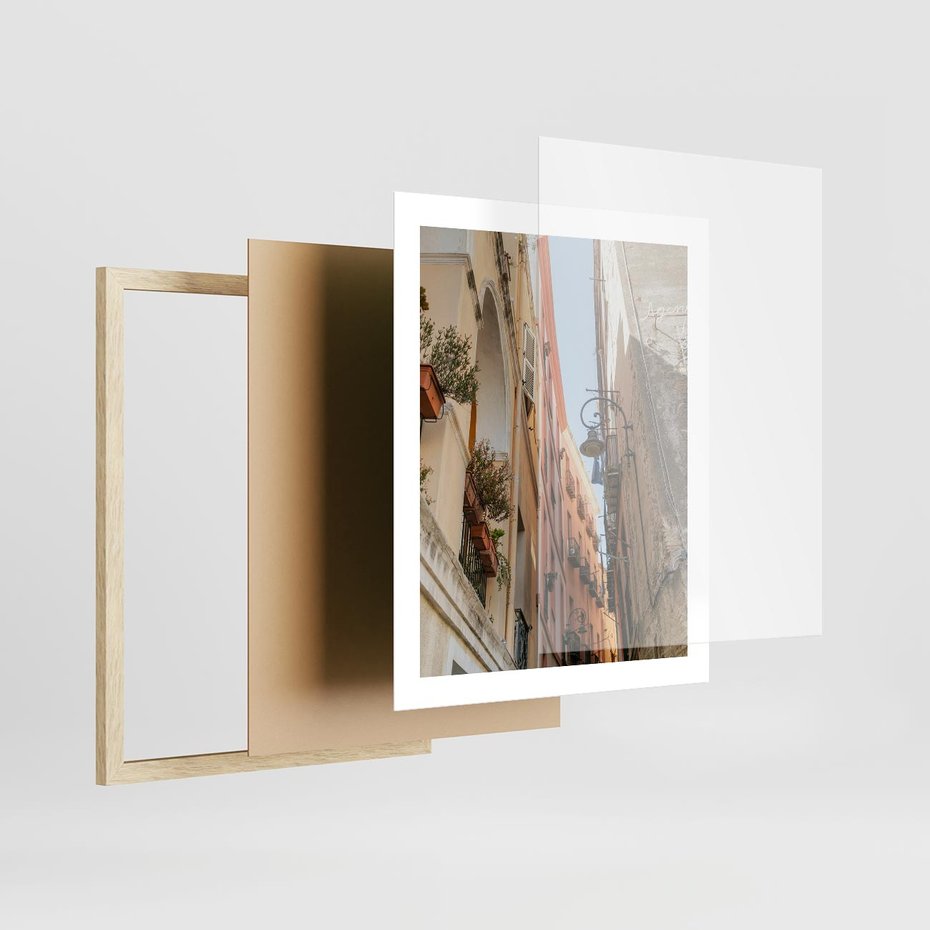 Plakat w ramie 40x50 - Włoskie uroki - włoskie, uliczki - rama drewno