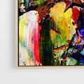 Obraz w ramie 80x80 - Szalejące ognie kolorów - abstrakcja, farby olejne - rama drewno