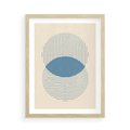 Plakat w ramie 50x70 - Wnętrza Refleksji - geometryczne kształty, koła - rama drewno