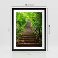 Plakat w ramie 40x50 - Lasowa ścieżka pełna tajemnic - ścieżka, schody - rama czarna