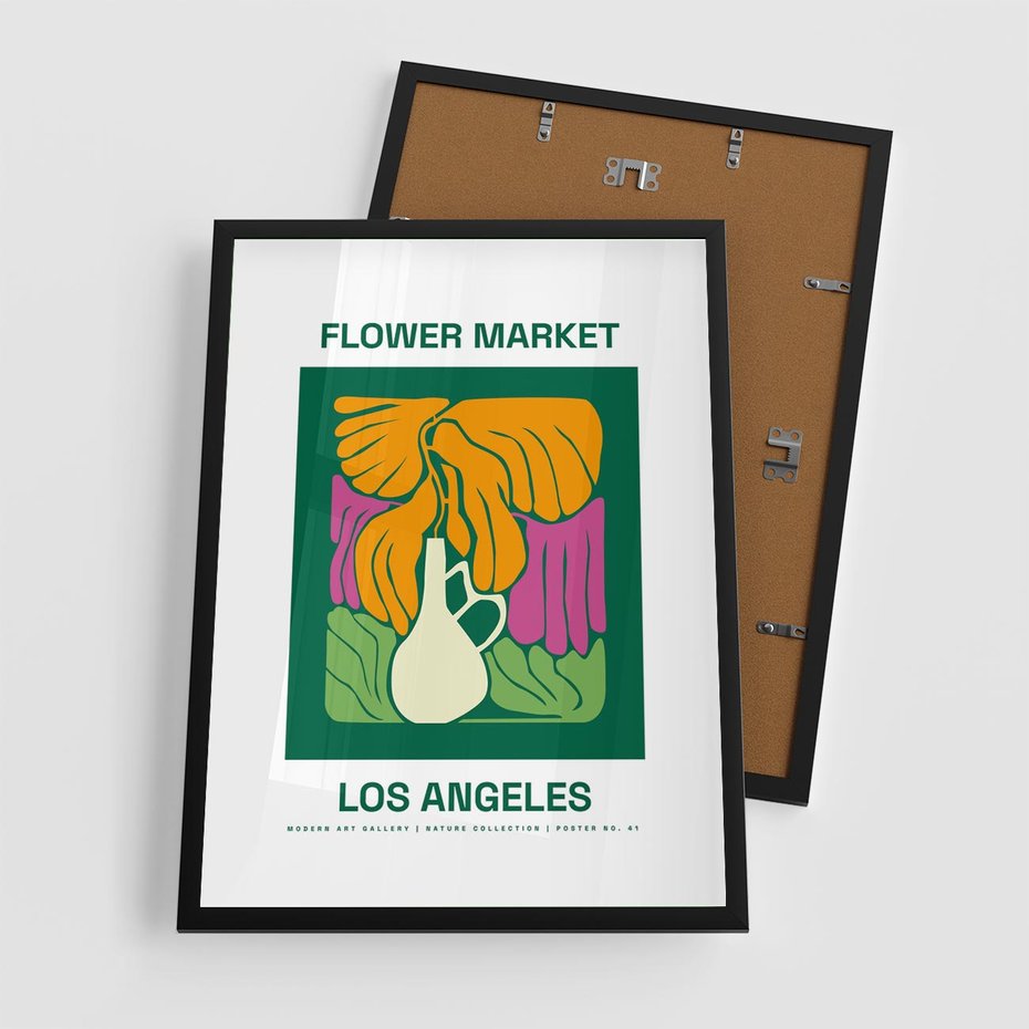 Plakat w ramie 50x70 - Przenikające Kontury - minimalizm, plakat - rama czarna