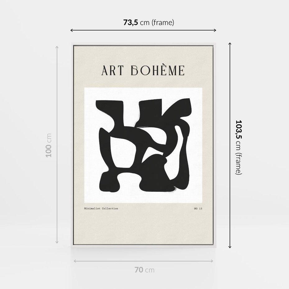 Obraz w ramie 70x100 - Boho Szepty - boho plakat, minimalizm - rama biała