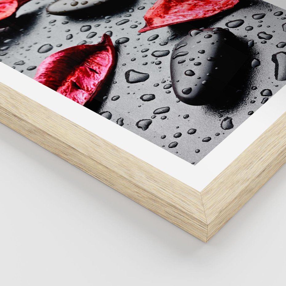 Plakat w ramie 50x70 - Spa wśród Natury - spa, kamienie - rama drewno