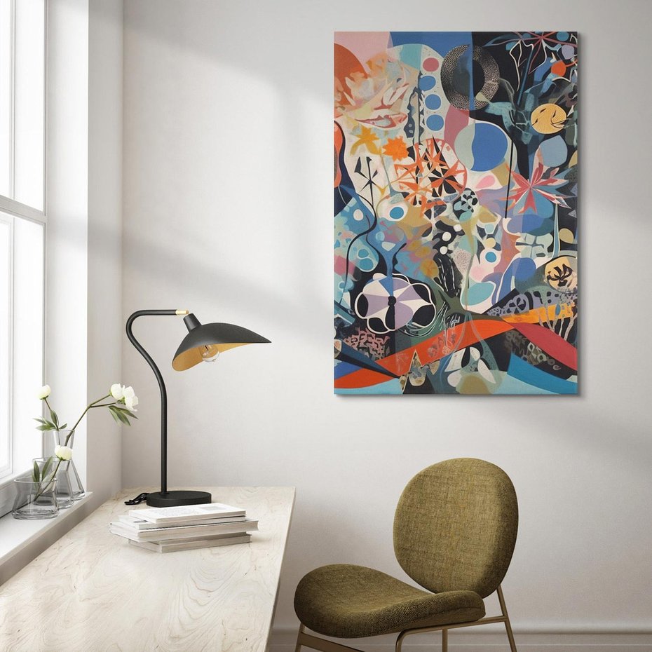 Obraz na płótnie 80x120 - Kolory Pasteli - abstrakcja, olej na płótnie