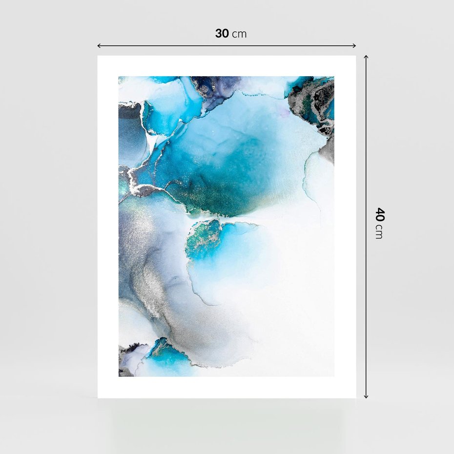 Plakat bez ramy 30x40 - Marmur złotą akwarelą - marmur, akwarela