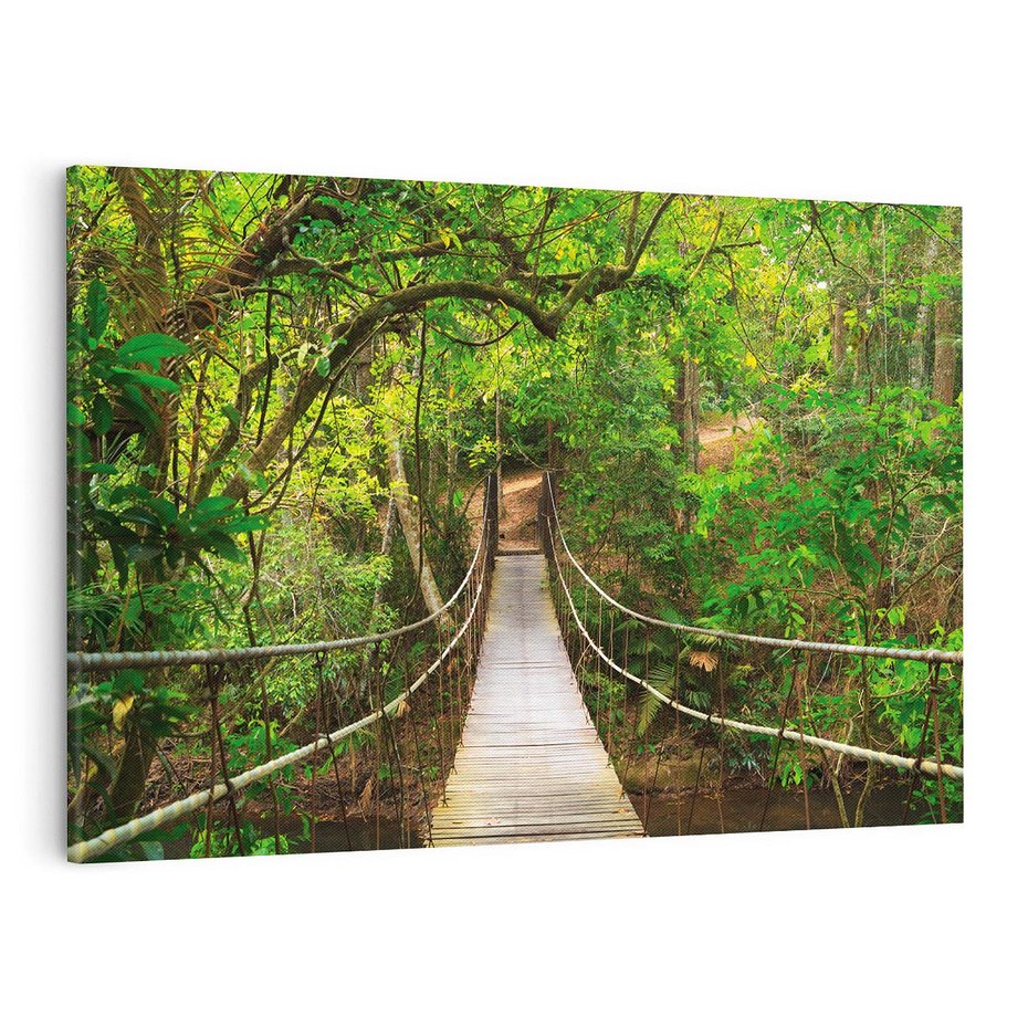 Obraz na płótnie 100x70 - Tajemniczy most w tajskim lesie - Tajlandia, most