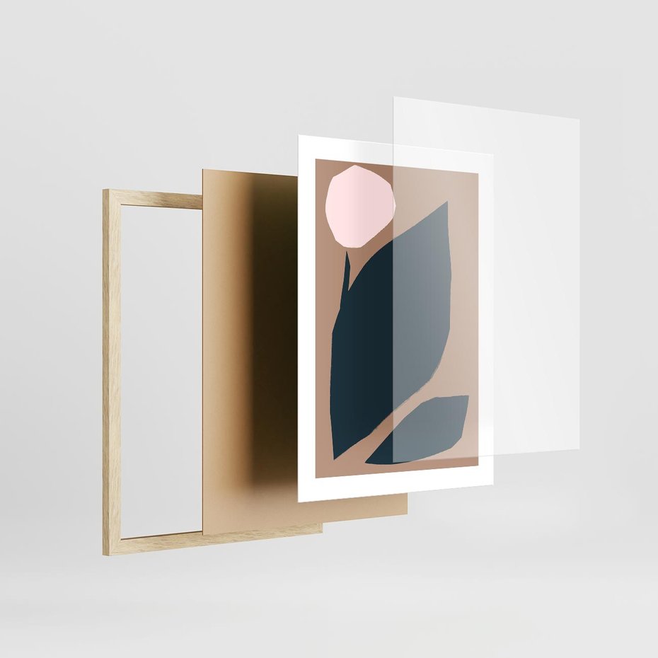 Plakat w ramie 30x40 - Rozkwitająca Wolność Boho - abstrakcyjny obraz, plakat - rama drewno