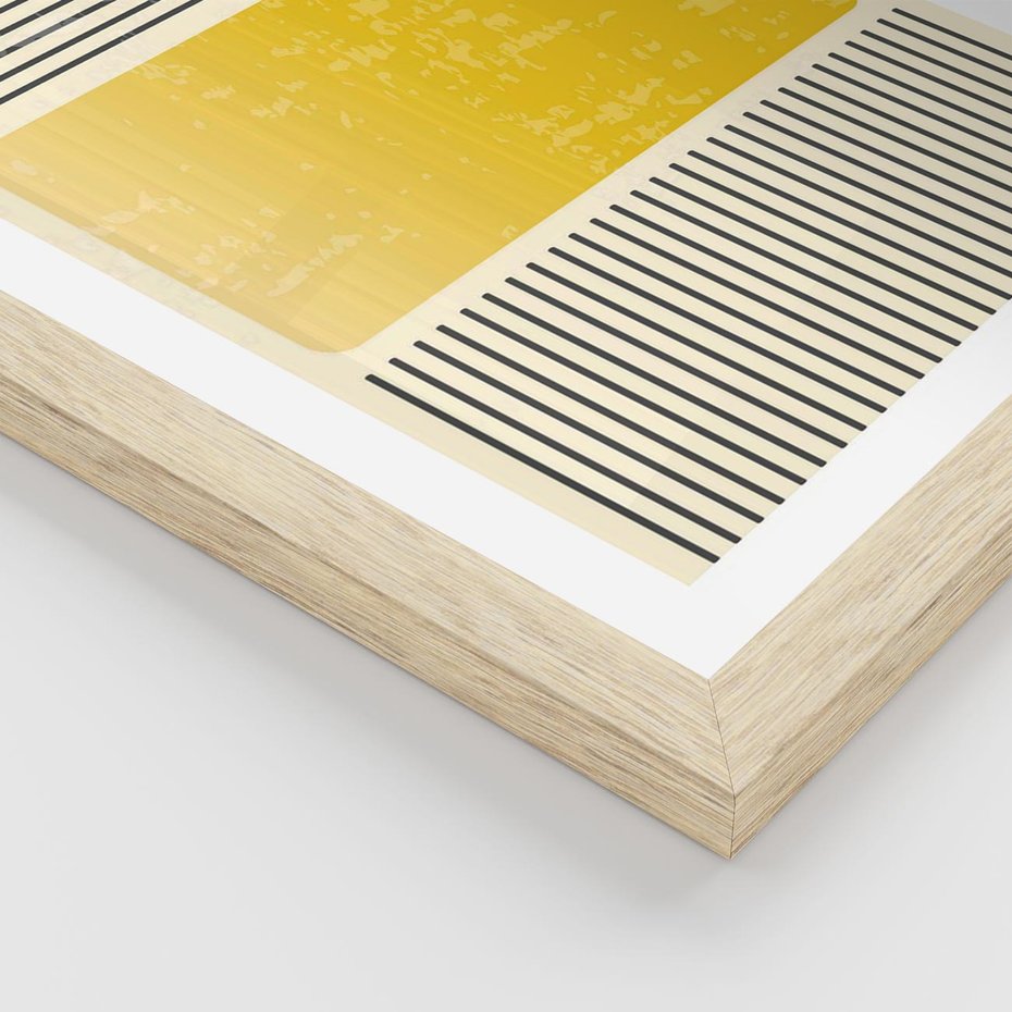 Plakat w ramie 40x50 - Geometryczna Harmonia - geometria, nowoczesny plakat - rama drewno