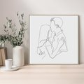 Obraz w ramie 50x50 - Bezgraniczne Przenikanie - para zakochanych, kobieta i mężczyzna - rama drewno