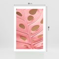 Plakat bez ramy 21x30 - Różowy Liść Monstery - różowy liść monstery, nowoczesna fotografia