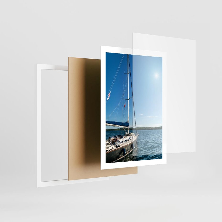 Plakat w ramie 50x70 - Wolność na Horyzoncie - żaglowiec, morze - rama biała