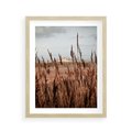 Plakat w ramie 40x50 - Wysokie Trawy w Górskim Krajobrazie - suche trawy, wysokie trawy - rama drewno