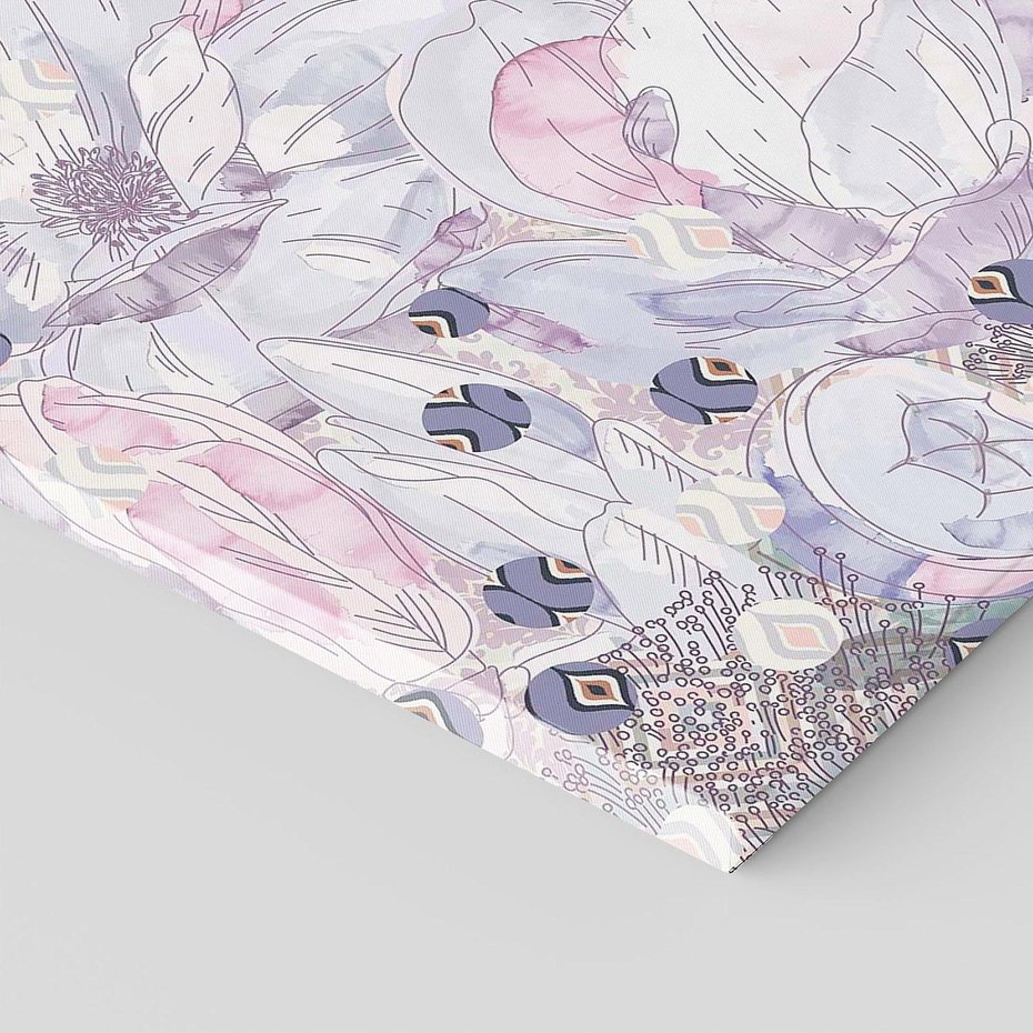 Obraz na płótnie 120x80 - Malowane oddechy istnienia - pomieszane tekstury, kwiatowe elementy