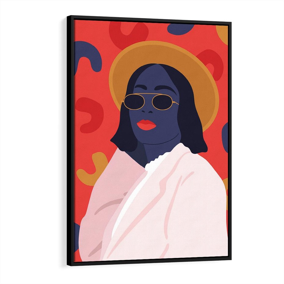 Obraz w ramie 70x100 - Kobieca Przenikliwość - nowoczesny plakat, styl retro - rama czarna